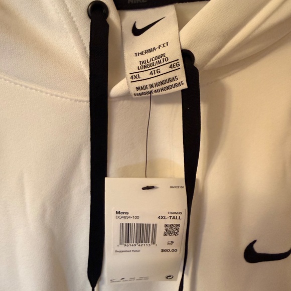 Mens NIke Therma-Fit Pullover Hoodie New with Tags - 4XLT - White - Picture 2 of 3